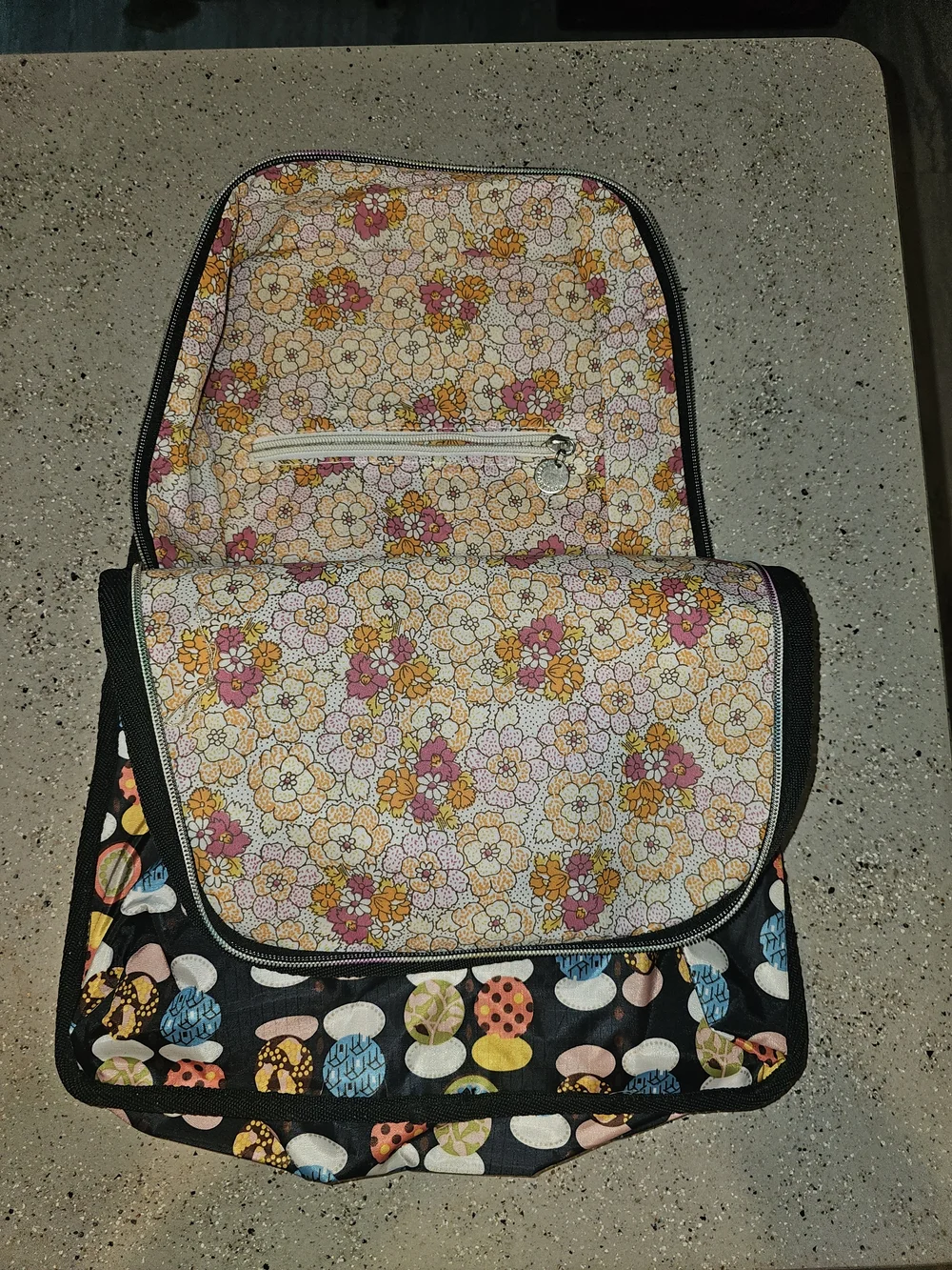 LeSportsac Navy Polka Dot Pattern Backpack